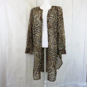 Animal Print Duster Kimono Over-Jacket Semi-Sheer Shirt Long.....126